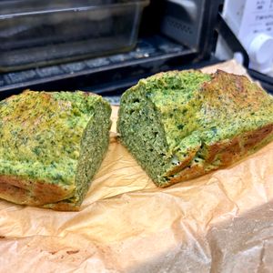 ケの作ってみた!投稿(【油・乳製品不使用】米粉で作るほうれん草のパウンドケーキ)