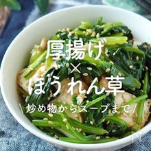 「厚揚げ×ほうれん草」30選｜炒め物からスープまで