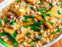 10分で爆速♪【ひき肉とニラ厚揚げのピリ辛とろとろ中華煮】
