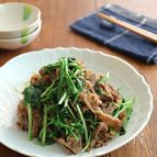 ごはんがすすむ☆牛肉と水菜のバタポンガーリック