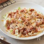 【レンジで簡単♪】キャベツたっぷり餅ピザ風