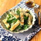水菜とカリカリおあげのじゃこサラダ　柚子胡椒ドレッシング