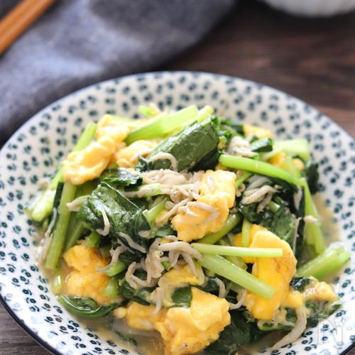 【小松菜としらすとふわ玉の柚子胡椒ポン酢】さっぱり美味しい♪