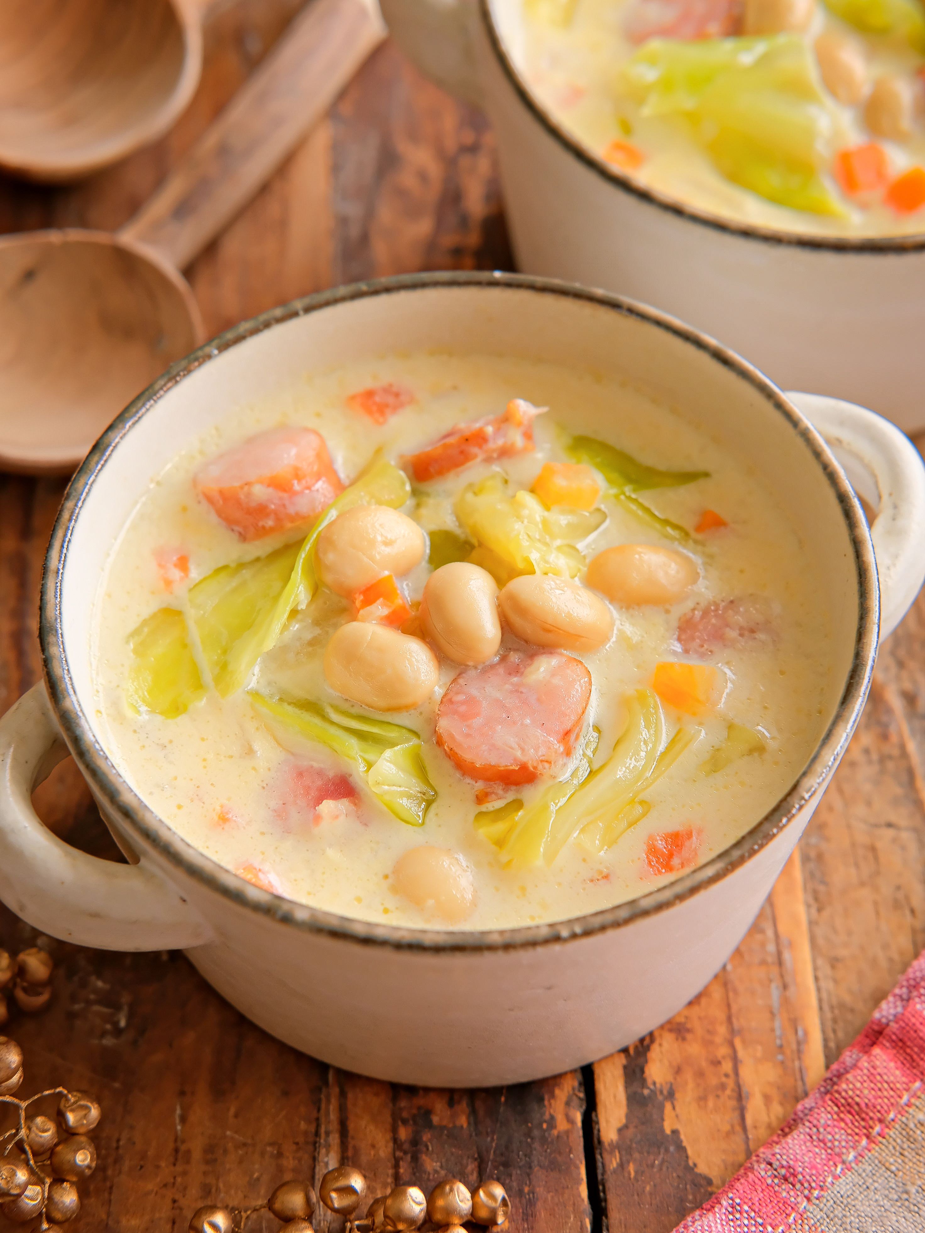 野菜たっぷりお豆の豆乳スープ】1人分50円 簡単/栄養満点 | レシピ