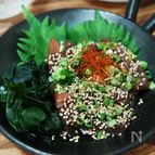 薬味たっぷり！かつおの和風ユッケ