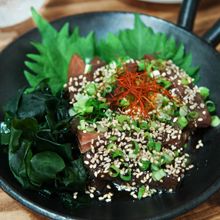 薬味たっぷり！かつおの和風ユッケ