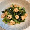 さんたママの作ってみた!投稿(小松菜とむきエビのペペロン炒め【#簡単#スピードおかず】)