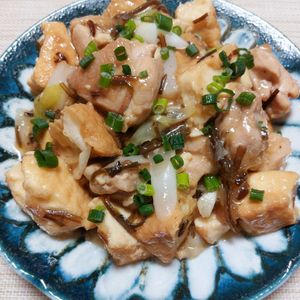 よっこの作ってみた!投稿(【鶏肉とちぎり絹揚げの和風とろみ煮】梅と塩昆布でさっぱり激旨)