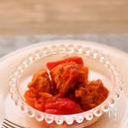 鶏ボールとパプリカのトマト煮込み