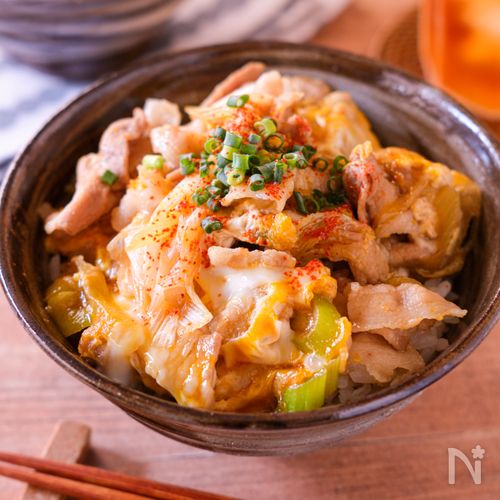 【ねぎ豚たまご丼】10分で完成！すき焼のたれで簡単！