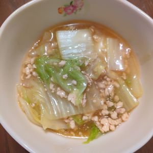 たりおの作ってみた!投稿(ごはんが止まらない白菜とひき肉の旨煮)