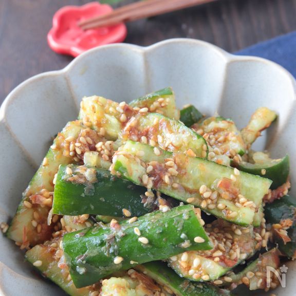 お箸が止まらない＊かつお梅きゅうり