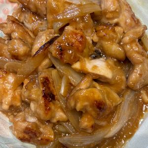 くだもの大好き🧡の作ってみた!投稿(行列のできる定食屋さんの🍚鶏のとろとろ生姜焼き定食🤩💖)