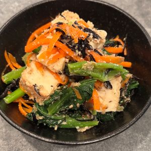 1272418の作ってみた!投稿(バリ旨♡ねぎ味噌生姜だれ《厚揚げと小松菜のサラダ》)
