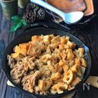 LODGEスキレットで！＊蓮根と豚こまと厚揚げのごま味噌煮＊