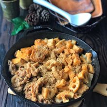 LODGEスキレットで！＊蓮根と豚こまと厚揚げのごま味噌煮＊