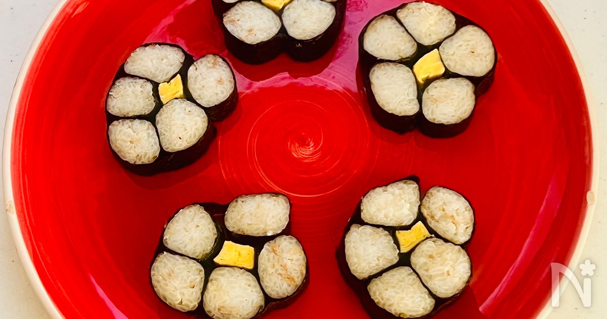 巻きすいらず♩細巻きで簡単！『花巻き寿司』