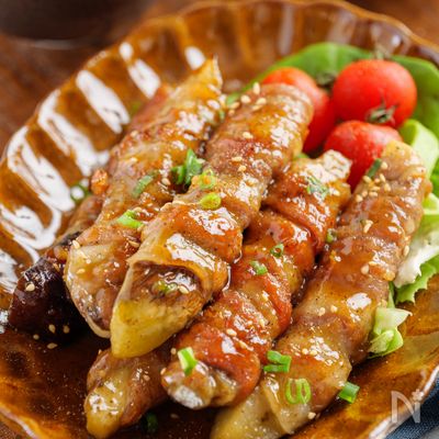 【ご飯が最高によく合う】肉巻き茄子の照り照りバター醬油