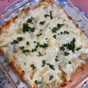 ゆっこの作ってみた!投稿(春キャベツとサバ缶のグラタン)