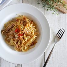 【簡単】ごぼうと長ねぎのバター醤油パスタ