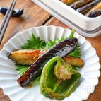 調味料ひとつで簡単おつまみ【とろなすとピーマンの焼き浸し】