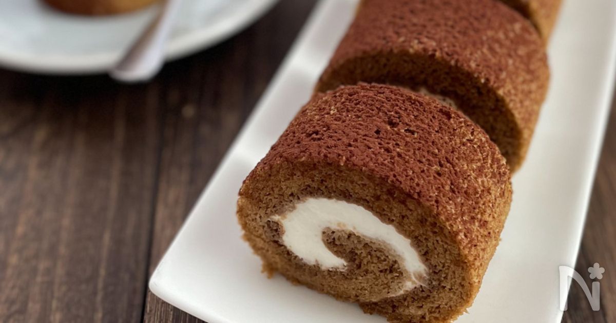 米粉のティラミスロールケーキ【小麦粉なし・生クリームなし】