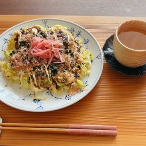 よしりんの作ってみた!投稿(小麦粉と長芋で作るふわふわお好み焼)