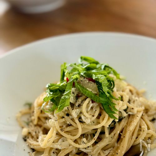 たっぷりしらすと香る大葉の和風パスタ