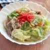 レンチン7分♪豚肉と野菜の旨塩ダレうどん