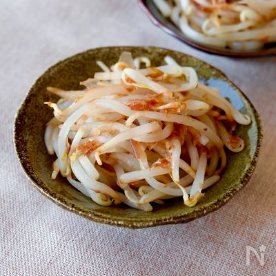 【レンジで簡単♪もやしのおかかポン酢和え】節約食材×簡単副菜