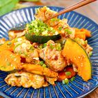 かぼちゃがしっとり甘い♪【かぼちゃと豚肉の味噌炒め】