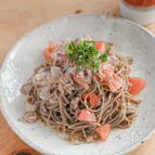 いわしの缶詰で簡単♪いわしとトマトの冷やしそば