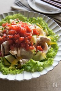 フレッシュトマトソースで食べる冷しゃぶサラダ