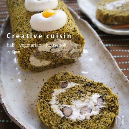 黒豆 栗金団豆乳クリーム抹茶ロールケーキ By 吉村ルネ レシピサイト Nadia ナディア プロの料理家のおいしいレシピ