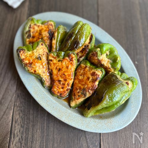 大葉香る 鶏ピーマンの甘辛焼き（舞茸入り）