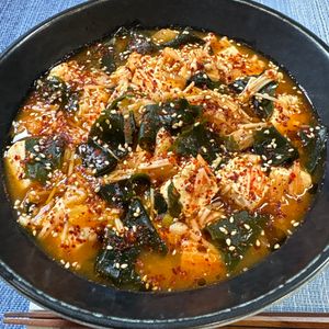 楽ラク手抜キッチン🐶🐾の作ってみた!投稿(【豆腐とえのきのキムチスープ】5分 腸が喜ぶ簡単スープ)