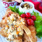 【むね肉で大満足】揚げないチキン南蛮＊たっぷりタルタルソース