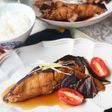 新米に合う ヒラメの煮付け しいたけと長ねぎ添え