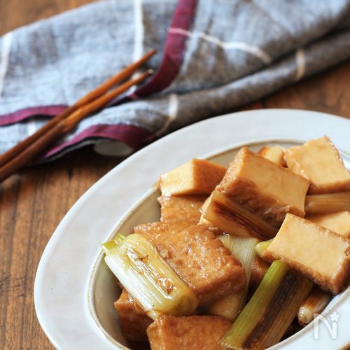 厚揚げと白ねぎのだし煮