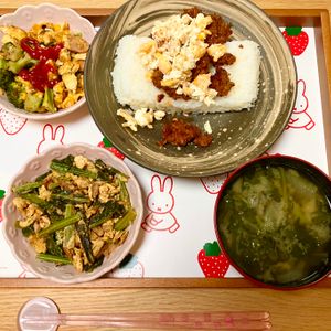 ありみの作ってみた!投稿(栄養満足【小松菜とツナの卵炒め】)