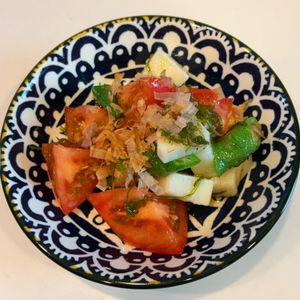 みわの作ってみた!投稿(腸活サラダ【トマトと長芋とオクラとめかぶのレモポンサラダ】)