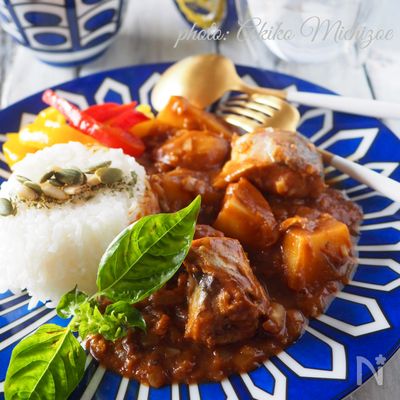 【簡単レンジだけ】10分で出来る鯖缶のカレー#簡単#作り置き