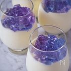 【あじさい色ゼリーtoとろけるパンナコッタ】色粉を使わない！