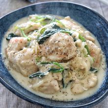 ［チキンとほうれん草の柚子こしょうクリーム煮］生クリーム不要