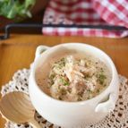 糸寒天と白菜のピリ辛豆乳スープ