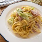 簡単ヘルシー美味しい♡生ハムとキャベツの豆乳パスタ
