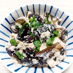 よっこの作ってみた!投稿(なすのツナマヨわさポン和え😋🥗)