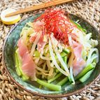 生ハムがアクセント★さっぱり！もやしときゅうりの中華サラダ
