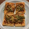 たりおの作ってみた!投稿(カリッと油揚げの新玉ねぎ納豆チーズ焼き)