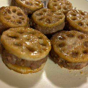 んご！の作ってみた!投稿(【基本のれんこんのはさみ焼き】定番/甘辛/きれいに作れるコツ)